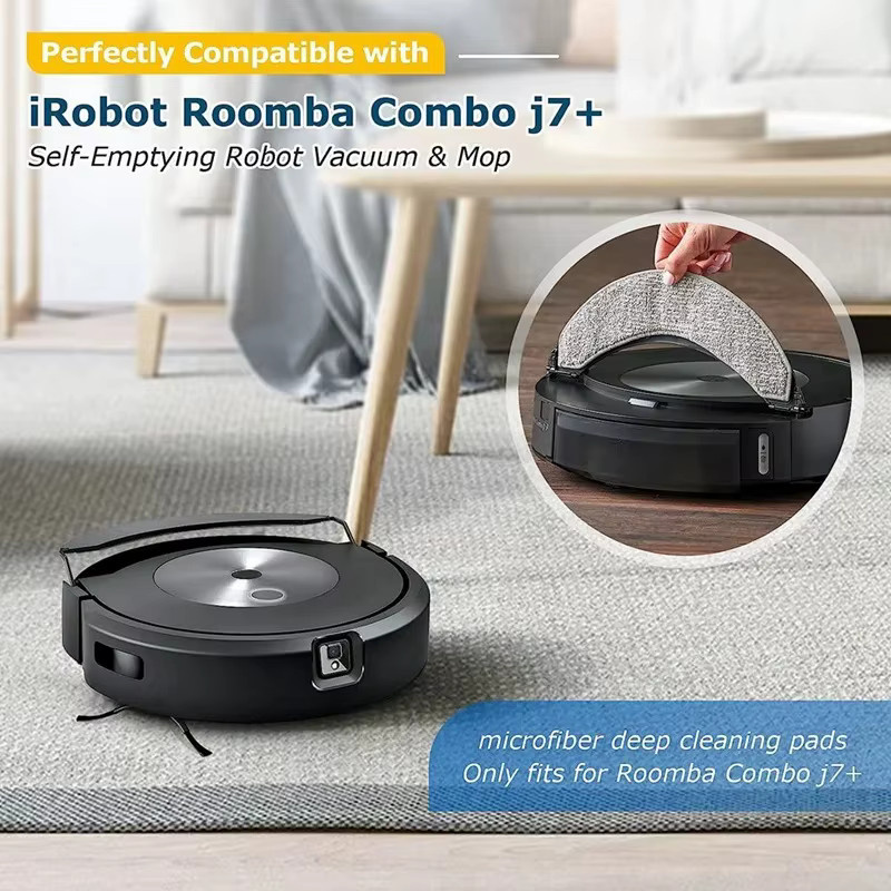 Ersatz-Mopppads in Grau für iRobot Roomba Combo J7 und J7+ Roboter Staubsauger - Bild 5