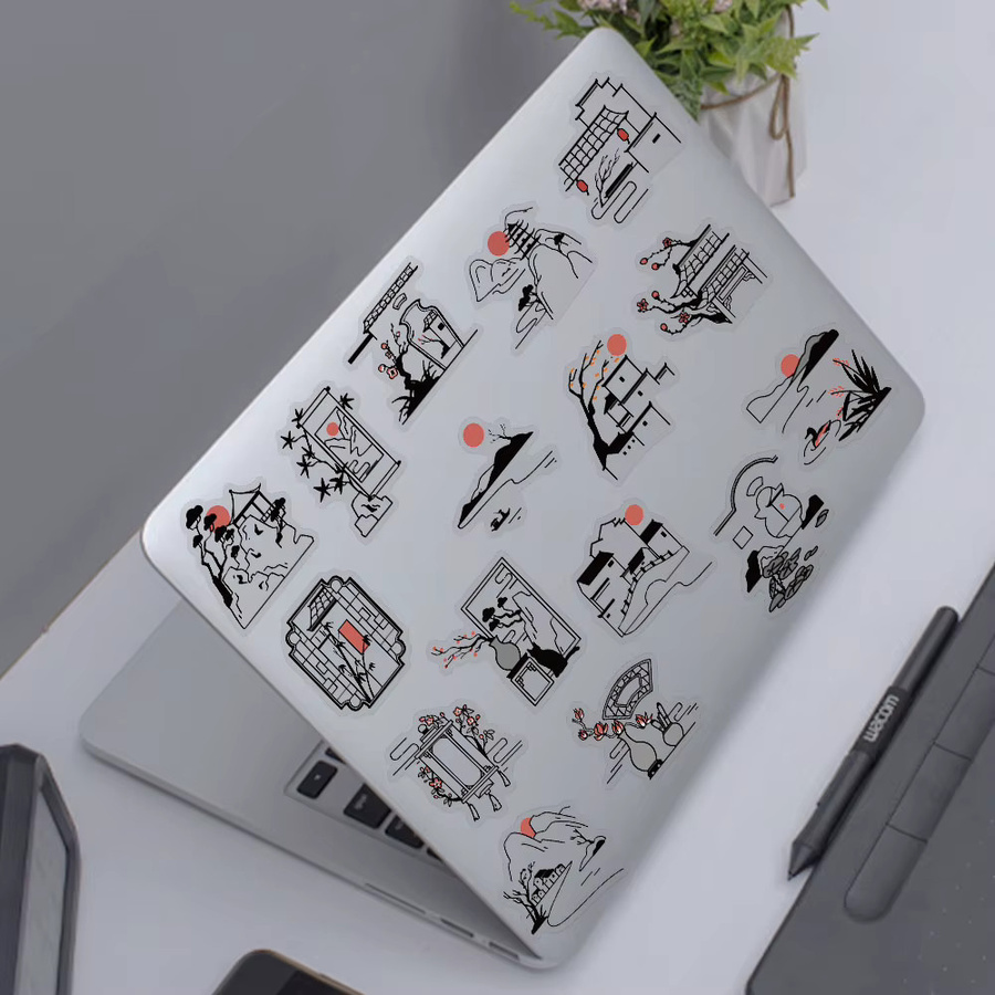 50 Stück Transparent PET Aufkleber im Alten Stil Silhouette für DIY Dekoration von Telefon, Sammelalbum und Gepäck - Bild 4