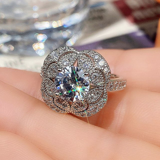 Huitan Ring, Zirkonia, Silber, Damen - Bild 1