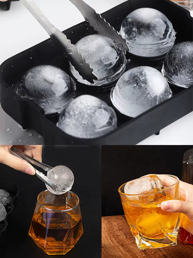 PERFFEE Eiswürfelform aus Silikon mit 8 Fächern, Schwarz, Rechteckig - Bild 5