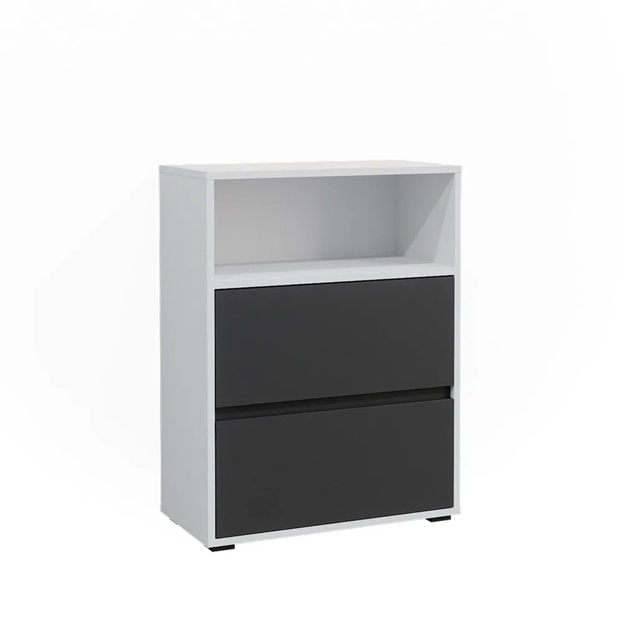 Vicco Midischrank Maltin Badezimmer Weiß Anthrazit B: 60 cm, T: 30 cm, H: 78 cm - Bild 3