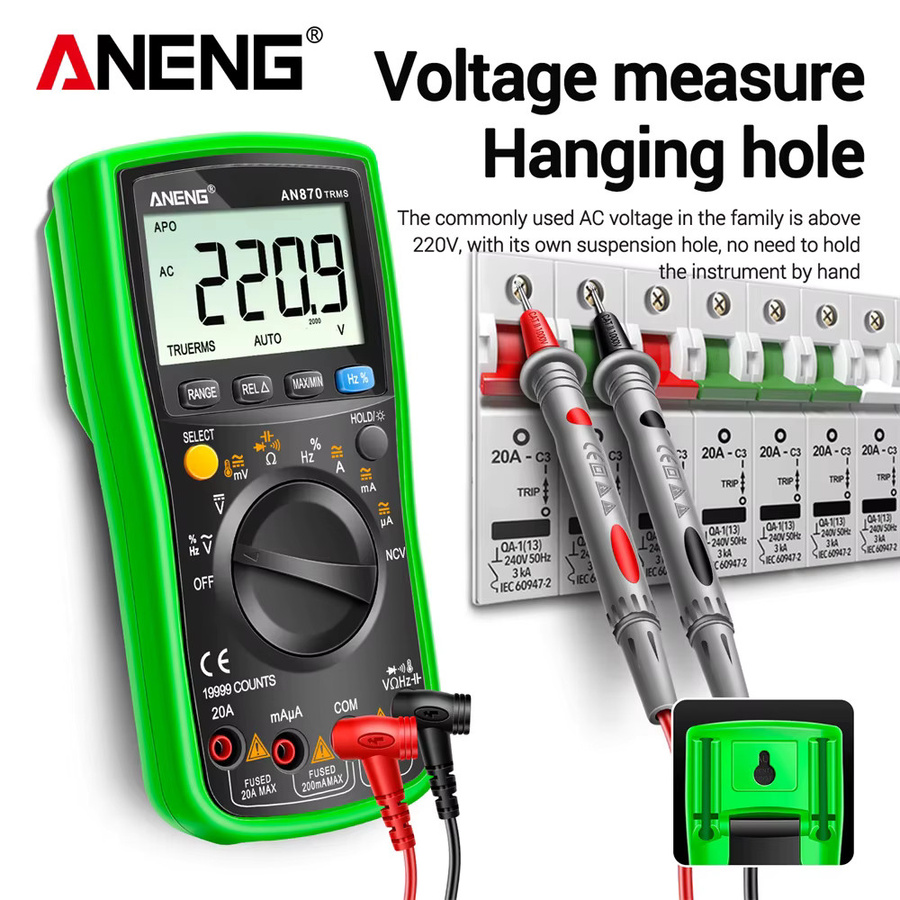 ANENG AN870 Digitalmultimeter True RMS AC/DC Strommesser und professioneller Spannungsprüfer in Rot - Bild 2