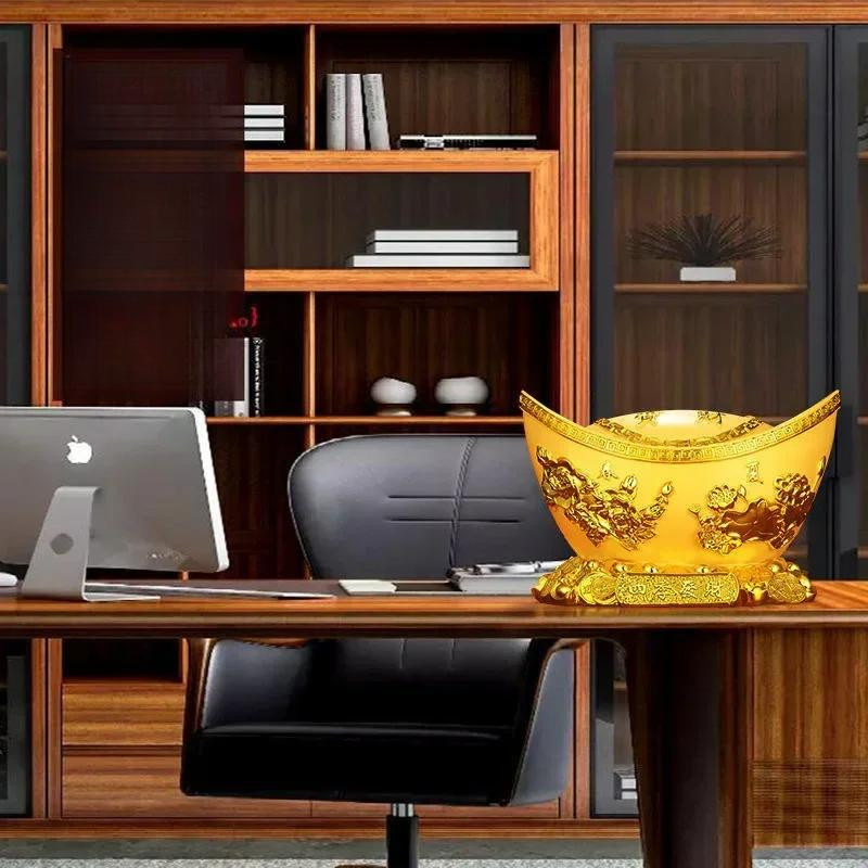 Goldbarren Spardose aus Harz in Gold von Yiran Furniture als moderne Kunst Skulptur zur Heimdekoration - Bild 3