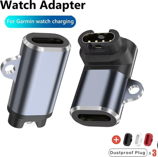 Tragbarer Ladeadapter für Garmin Smartwatches mit USB-C, Micro USB oder iOS 8pin Anschluss für Fenix 7 7S 7X 6 6S 6X 5X und Venu 2 2S - Bild 1
