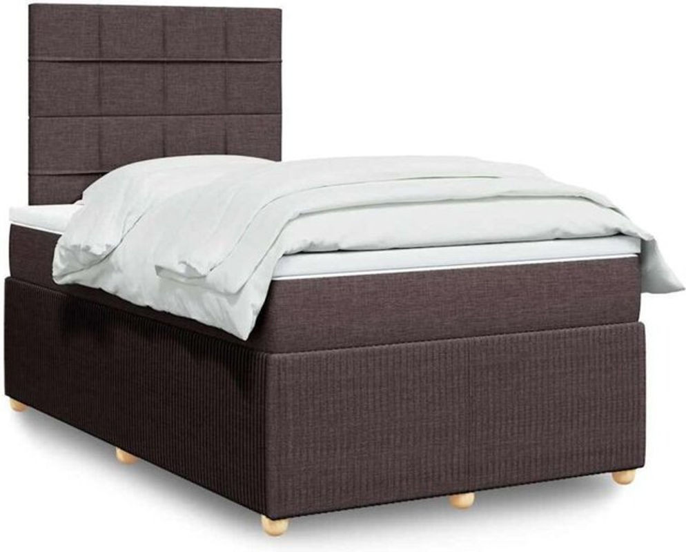 vidaxl Boxspringbett mit Matratze aus Stoff in Braun, B/T/H: 190 x 120 x 150,5 cm - Bild 1