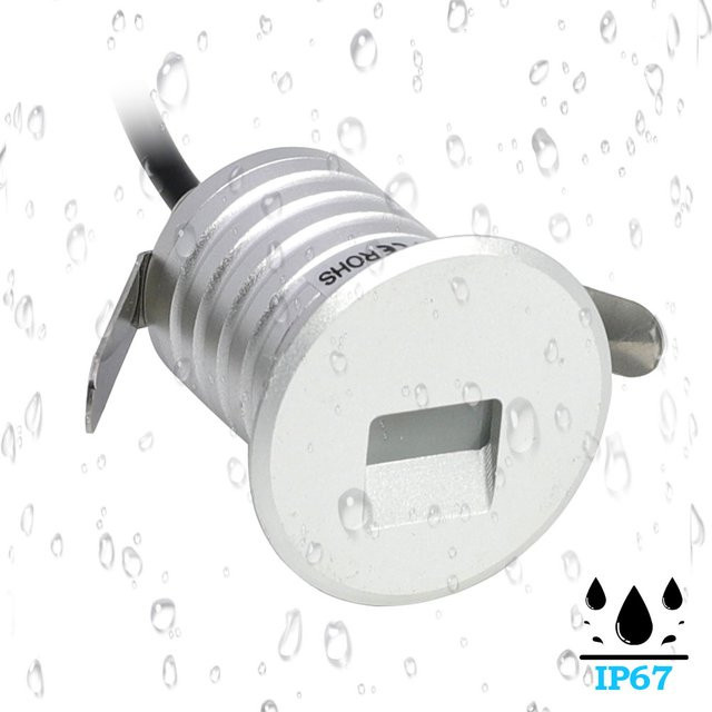 KPSUN LED Einbauleuchte für Treppen und Garten, IP67 Wasserdicht, 1W, Silber - Bild 1