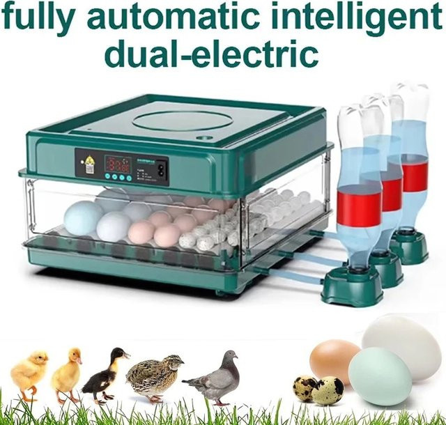 Bromose Vollautomatischer All-in-One Intelligenter Eierinkubator mit LED und Wasserschale zur Temperatur- und Feuchtigkeitsregelung inklusive Brutwerkzeugen für Hühner, Enten, Gänse, Tauben und Papageien - Bild 1