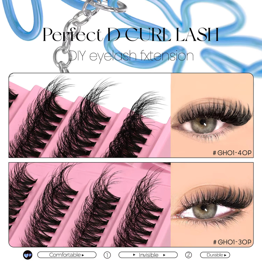Lasvirey Wimperncluster-Set Katzenaugen-Wimpernverlängerung, Unisex - Bild 4