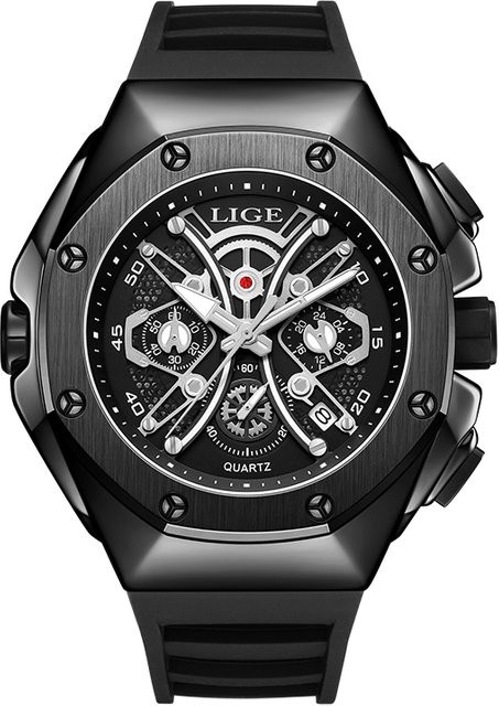LIGE Armbanduhr, Quarz, Edelstahl, Herren, Wasserdicht - Bild 1