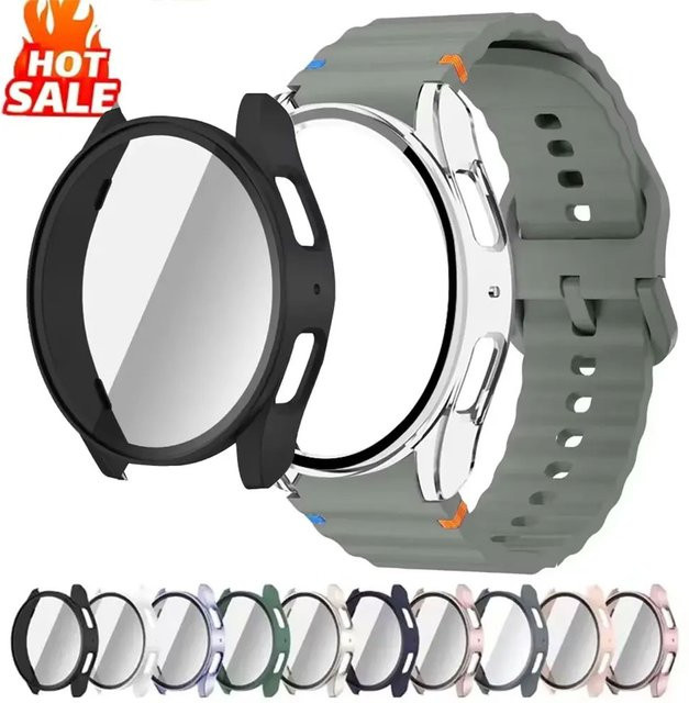 Silikonarmband mit Hülle und Displayschutzfolie für Samsung Galaxy Watch 7 40 mm 44 mm, 6 5 4 - Bild 1