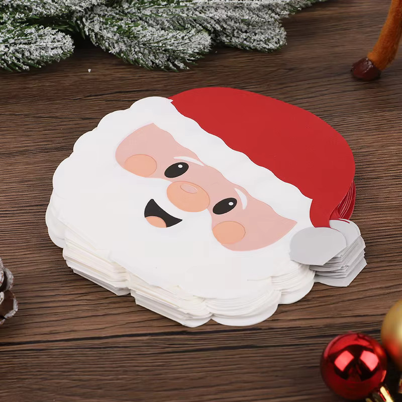 ZQNYCY Einweg-Papierservietten mit Weihnachtsmann-Motiv in Multicolor für deine Weihnachts- und Neujahrs-Partydeko - Bild 4