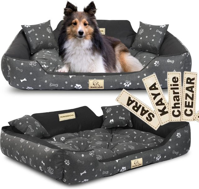 KINGDOG Hundebett Sofa, wasserdicht und wetterfest, in Schwarz, Silber, Gold oder Grau - Bild 1
