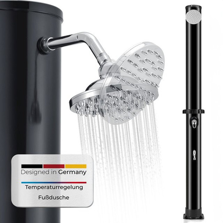 Juskys Solardusche Victoria Gartendusche in Schwarz mit 35 l Volumen
