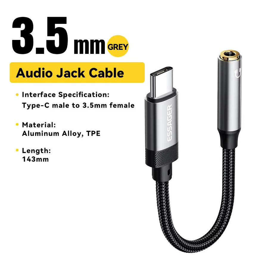 Essager USB Typ C auf 3,5 mm Klinke Audio-Adapter OTG für Kopfhörer und Aux-Verbindung - Bild 6