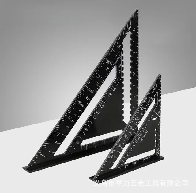Präzisions-Dreieckslineal aus Aluminiumlegierung in Schwarz für die Holzbearbeitung - Bild 1