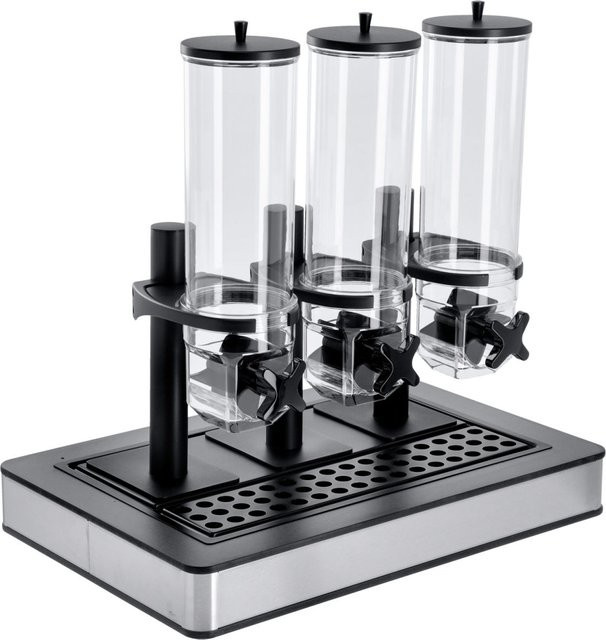 VEGA Müslispender Fundale dreifach GN 1/1, 3x 4l, Edelstahl/Anthrazit/Transparent/Schwarz, B: 63,0 cm, T: 42,5 cm, H: 64,7 cm - Bild 1
