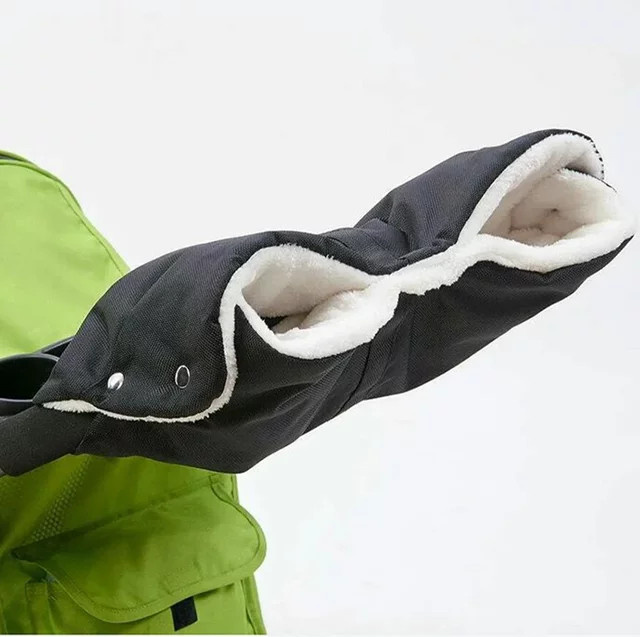 Winddichte und verdickte Baby Kinderwagen Handschuhe für Neugeborene in Schwarz - Bild 1