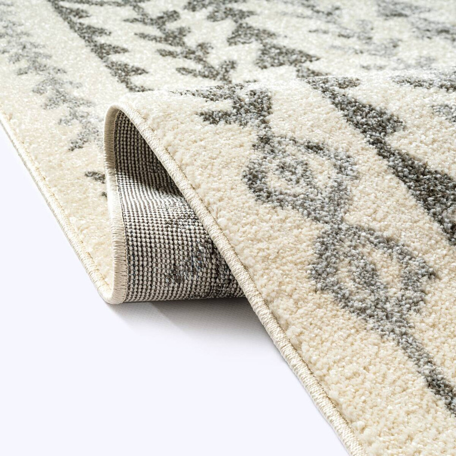 Sanat Teppich Creme in Boho-Design mit geometrischem Muster, pflegeleicht und fußbodenheizunggeeignet, Breite: 200 cm, Tiefe: 80 cm - Bild 4