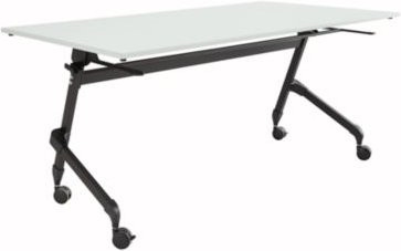 Schäfer Shop Select Klapptisch mit Rollen aus Stahl und Spanplatte, B/T/H: 160 x 60 x 72 cm, lichtgrau/schwarz - Bild 1