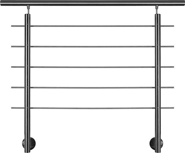 Treba Geländer-Set EB5 zur seitlichen Wandmontage aus Edelstahl V2A in Silber, Länge: 150 cm - Bild 1