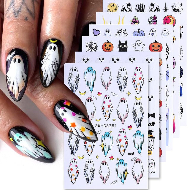 SWEET TREND Nail Art Aufkleber Halloween Serie, 6 Stück, Glänzend - Bild 1
