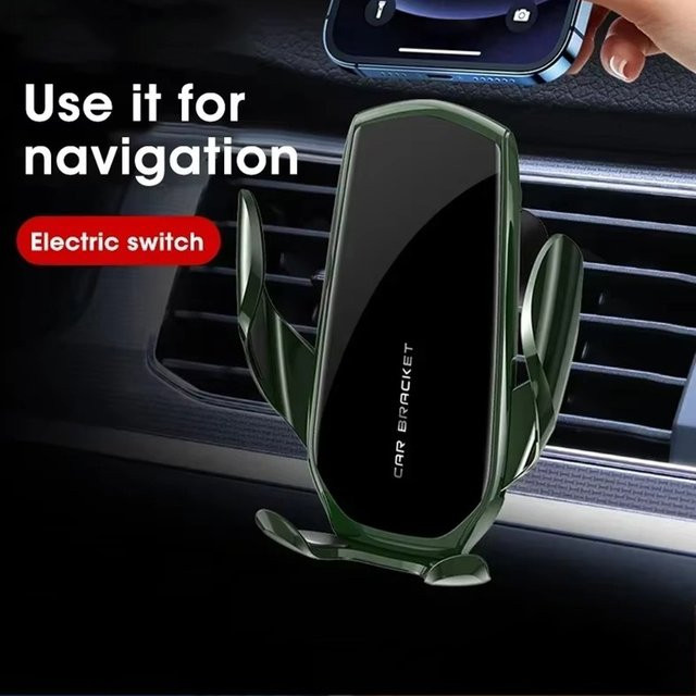 BRYNTHORX Schwerkraft-Smartphone-Halterung für die Auto-Lüftung in Grün, universelle Handyhalterung für iPhone, Huawei und Oppo - Bild 1