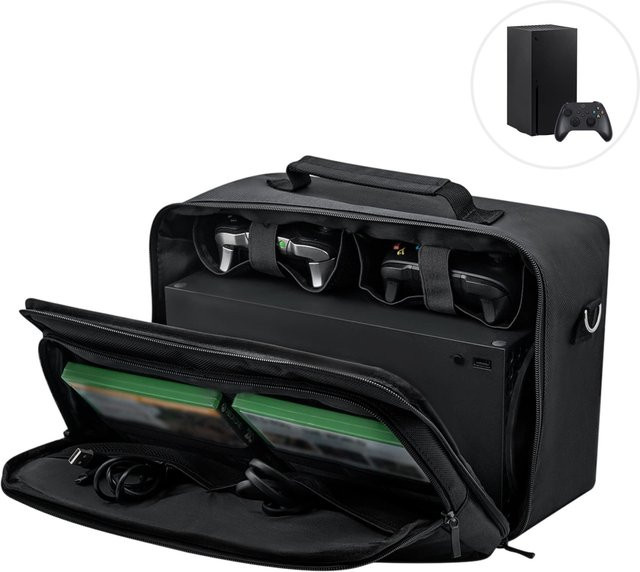 Schutzhülle für Xbox Series X in Schwarz als Reisetasche für Konsole, Controller und Zubehör - Bild 1