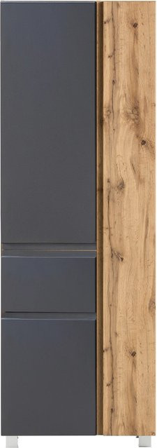 Held Möbel Seitenschrank Ancona in matt Grau-Wotaneiche, B/T/H: 65 x 35 x 180 cm - Bild 1