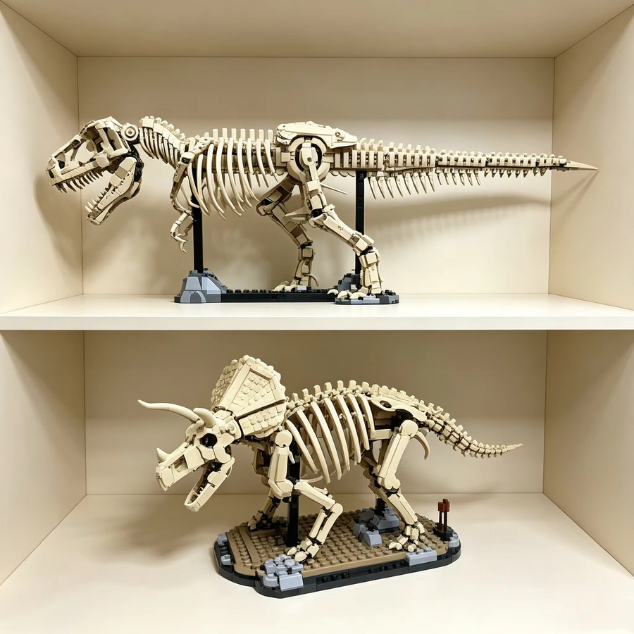 Hot Toys Welt-Dinosaurier-Modell Triceratops & Tyrannosaurus, Bausteine, ab 14 Jahren - Bild 2