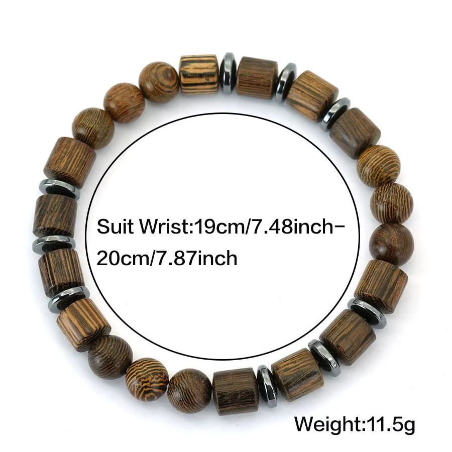diffone Armband, Holzperlen, Vintage, Herren - Bild 3