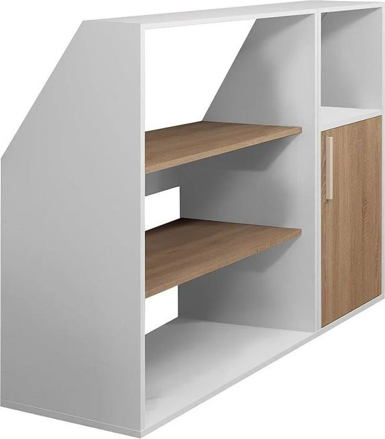 Adezio Schrank für Schrägen in Weiß mit Türen und Regalfächern, Höhe: 139,4 cm - Bild 1