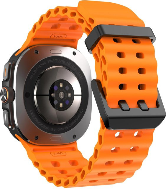 Samsung Galaxy Watch Ultra Uhrenarmband, Silikon, Bicolor, Marine/Orange - Bild 1