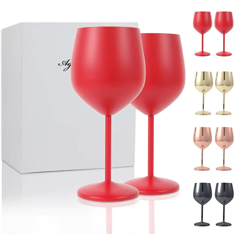 JUSTINLAU Rotwein-Cocktailbecher aus Edelstahl in Gold oder Silber, 500 ml - Bild 2