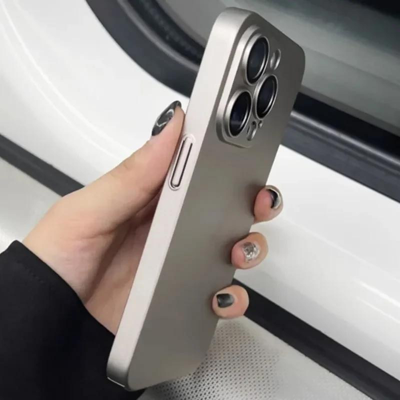 Tuiying002 Ultradünne Matte TPU Hülle mit Glas Kamera Schutz für iPhone, Grau - Bild 1