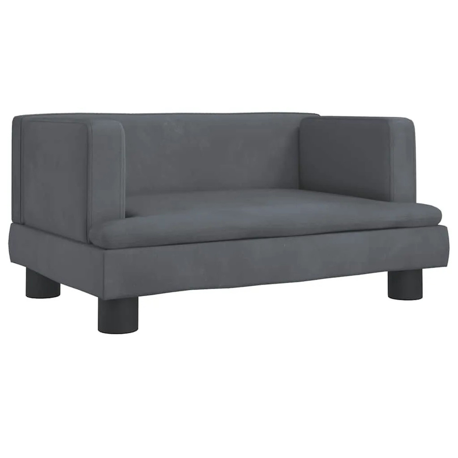 vidaXL Hundebett aus Samt in Dunkelgrau B/T/H: 60 x 40 x 30 cm - Bild 2