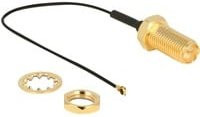 Delock WLAN-Antennen Anschlusskabel mit RPSMA-Buchse und IPEX-Stecker, Schwarz, 0,1 m - Bild 1