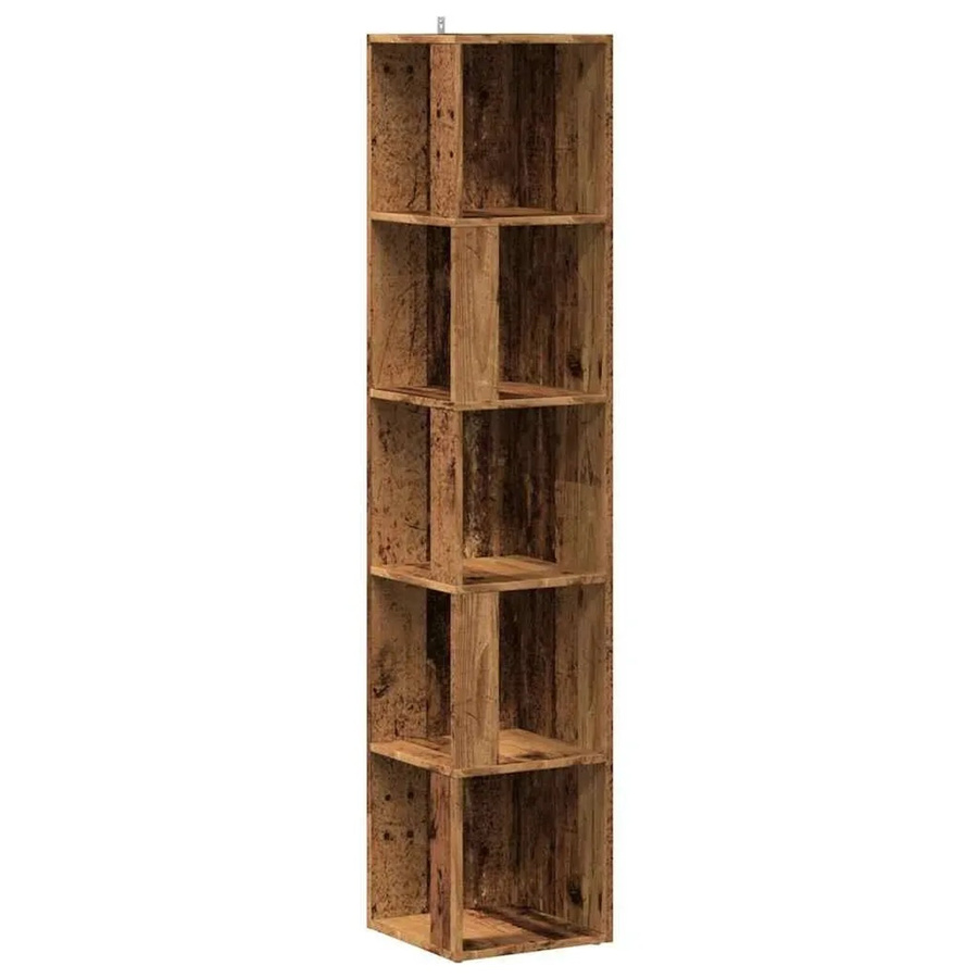 vidaXL Eckregal in Altholz-Optik Braun aus Holzwerkstoff B/T/H: 33 x 33 x 165 cm - Bild 2