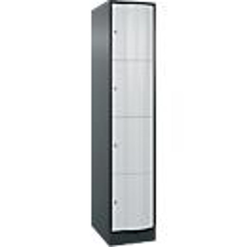 C+P Schließfachschrank Resisto mit 4 Fächern und 1 Abteil, Anthrazitgrau/Lichtgrau, B/T/H: 39,6 x 64,0 x 195,0 cm - Bild 2