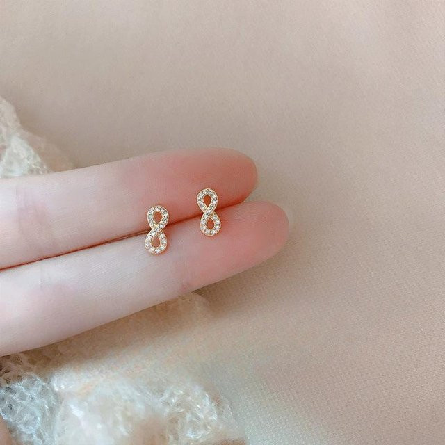 Lucky Star Jewelry Ohrstecker, Zirkonia, Unendlichkeitssymbol, Damen, Gold - Bild 1