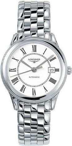 Longines Armbanduhr, Automatik, Weißgold, Edelstahl, Weiß, Herren - Bild 1