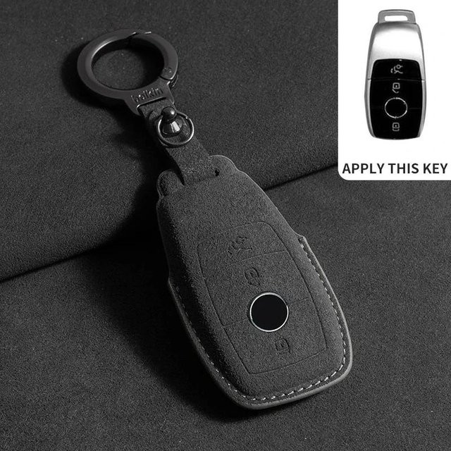 Leder Autoschlüsselanhänger Hülle, Black, Unisex - Bild 1