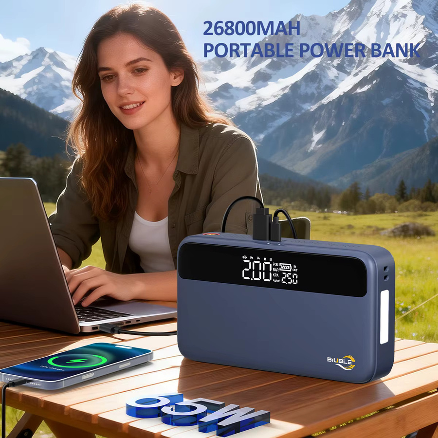 BSMOOM Auto-Starthilfe mit Luftkompressor und 26800 mAh, tragbares Booster-Ladegerät und leistungsstarkes Startgerät für Autobatterien - Bild 3