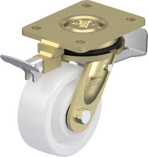 Blickle Lenkrolle mit Feststeller LS-SPO 127K-ST-RI4 in Weiß, Rad-Durchmesser: 125 mm, Tragfähigkeit: 750 kg - Bild 1