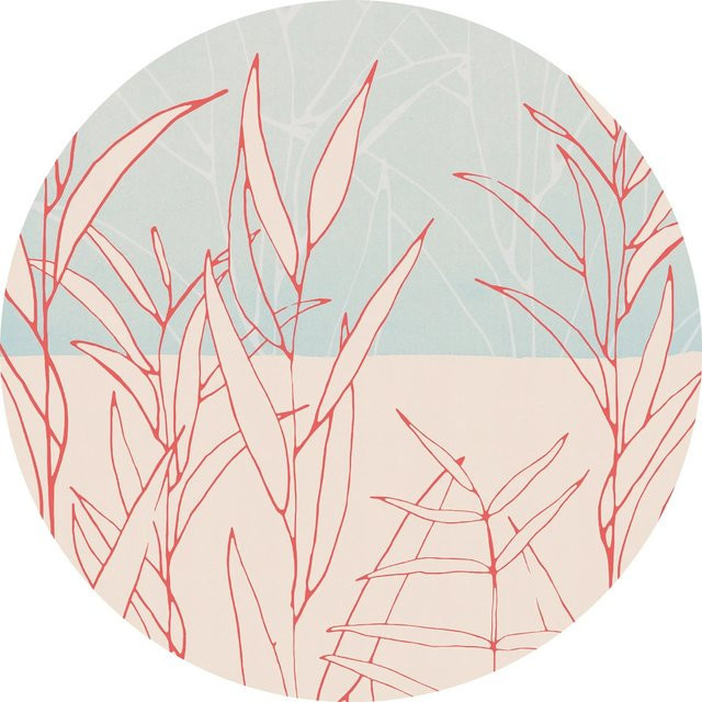 Selbstklebende Komar Vliesfototapete Dot Grassland in Multicolour, Durchmesser: 125 cm - Bild 1
