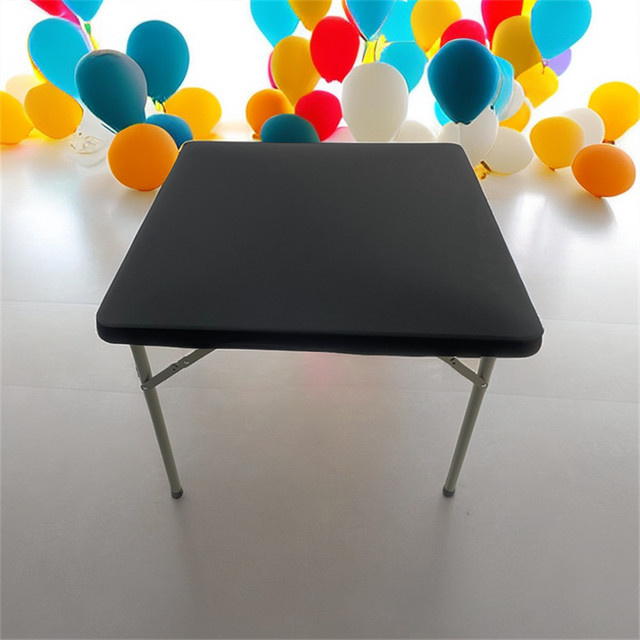 Elastische quadratische Tischdecke aus Leinen für Party und Geburtstag in Pink oder Schwarz - Bild 1