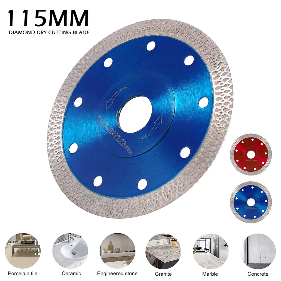 Toorise Diamant-Trockenschneidmesscheibe Turbo für Porzellan, Keramikfliesen und Stein, Durchmesser: 115 mm bis 125 mm - Bild 4