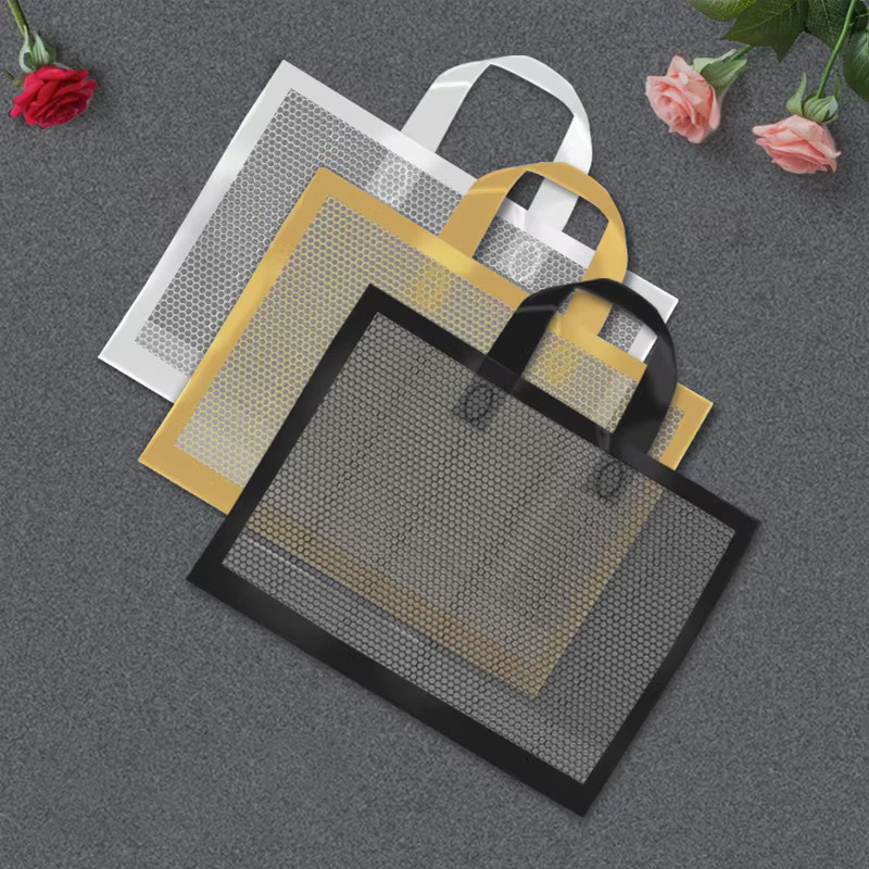 50 Stück transparente PVC-Plastiktaschen mit Wabennetz-Design für Boutiquen und Hochzeiten - Bild 2