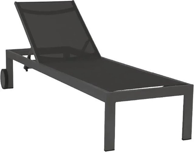 Acamp Klappliege Rimini aus Aluminium und Textilene in Anthrazit-Grau B/T/H: 198 x 60 x 35 cm - Bild 1