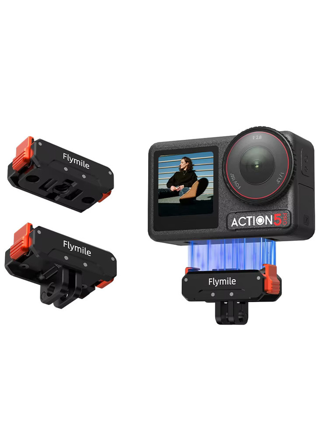 Flymile Action 5 Pro Schnellverschluss-Basis, magnetischer Halterungsadapter für DJI Osmo 360 in Schwarz, Verlängerungs-Montagebasis - Bild 5
