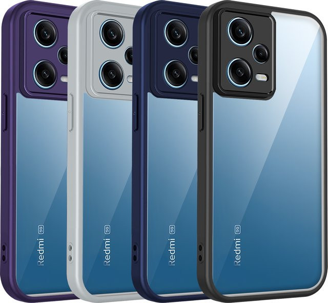 Xiaomi Poco X5 Schutzhülle aus Silikon mit transparenter matter Rückseite und Luftpolster-Stoßfänger in Blau - Bild 1